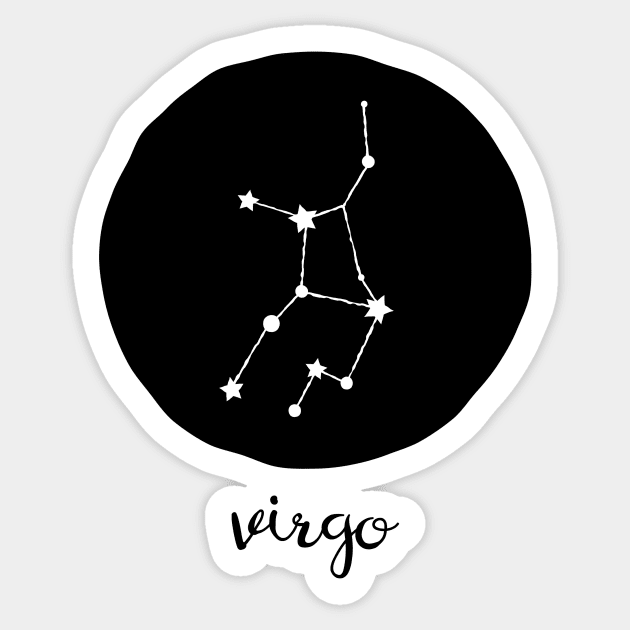Virgo Zodiac Constellation Astrological Sign Celestial Art Design Sticker by tortagialla